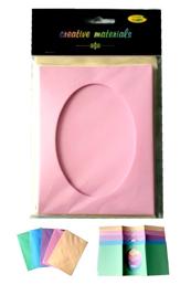 Karty passepartout oval 10,5x15cm 5+5 zestaw kol pastel Karty passepartout oval 10,5x15cm 5+5 zestaw kol pastel